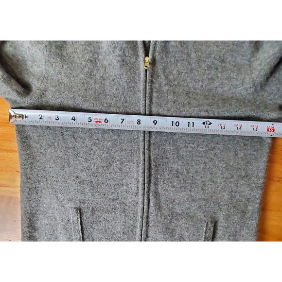 J Crew Collection Italian Cashmere Sweater Full Zip Hoodie Small Gray Luxury - Picture 8 of 10